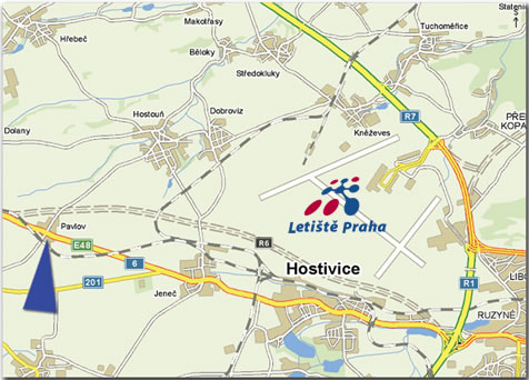 mapa umisteni parkoviste u letit Ruzyn - www.levneparkovani.cz